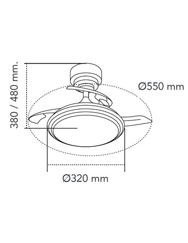 Ventilador LED Antila Mini XS Negro 35W 3000Lm CCT