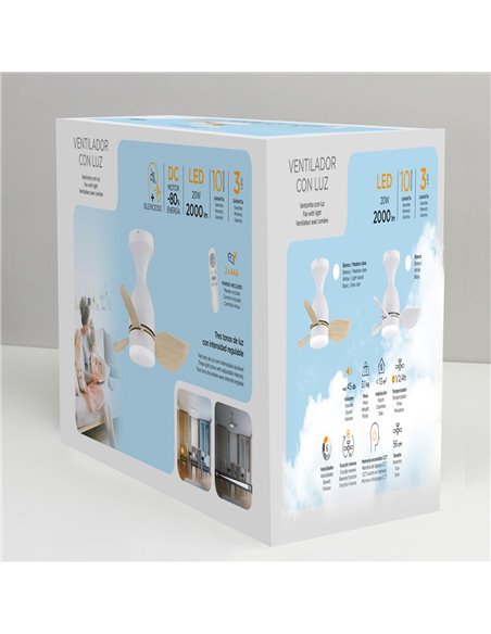 Ventilador LED Julie Blanco 20W 2000Lm CTT Dim