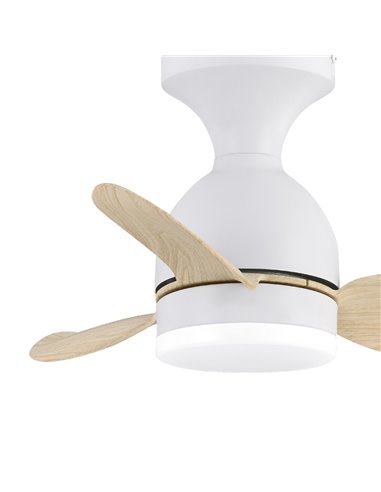 Ventilador LED Julie Blanco+Madera 20W 2000Lm CTT Dim