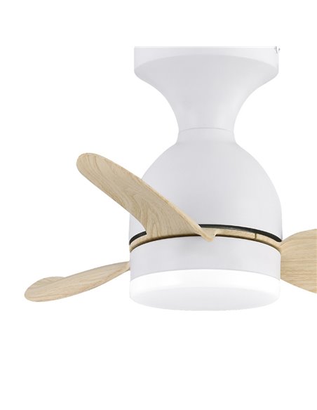 Ventilador LED Julie Blanco+Madera 20W 2000Lm CTT Dim
