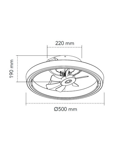 Ventilador Plafón LED Dinirot Blanco 50W 4800Lm. CCT Dim
