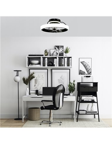 Ventilador Plafón LED Dinirot Negro 50W 4800Lm. CCT Dim