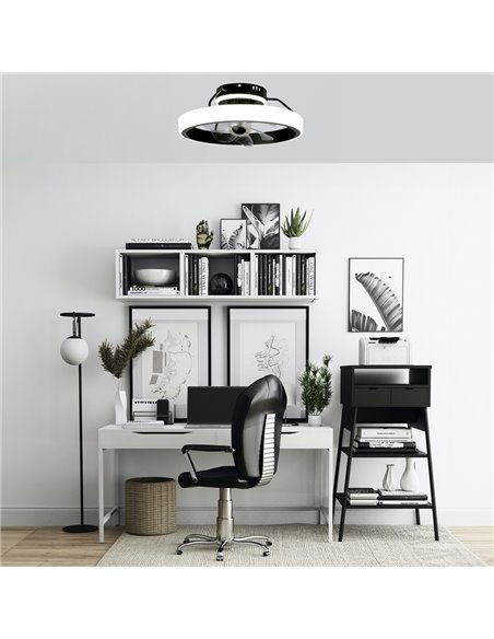 Ventilador Plafón LED Dinirot Negro 50W 4800Lm. CCT Dim
