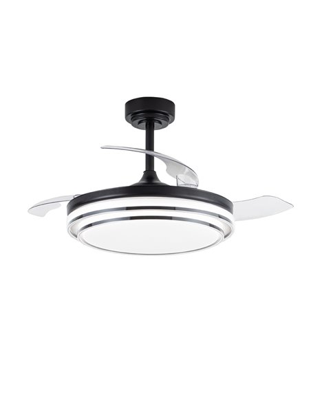 Ventilador LED aspas retráctiles Lander Negro 72W 7920Lm CCT