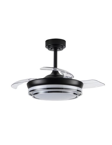 Ventilador LED aspas retráctiles Lander Mini Negro 46W 5520 Lm CCT