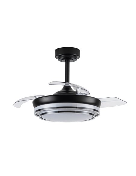 Ventilador LED aspas retráctiles Lander Mini Negro 46W 5520 Lm CCT