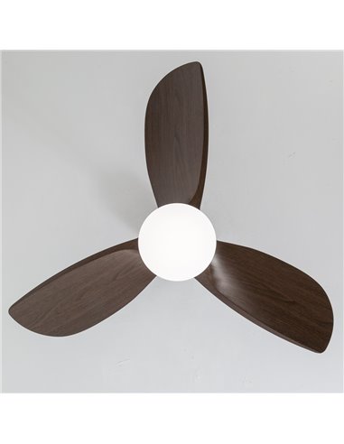 Ventilador LED Byan Negro+Madera 18W 2000Lm CCT Dim