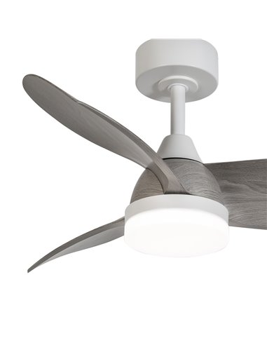 Ventilador LED Byan Blanco+Ceniza 18W 2000Lm CCT Dim