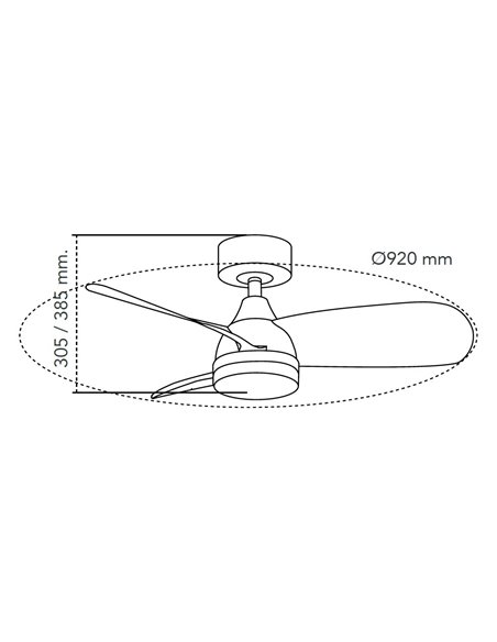 Ventilador LED Byan Blanco+Ceniza 18W 2000Lm CCT Dim