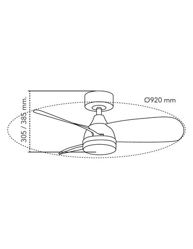 Ventilador LED Byan Blanco+Madera 18W 2000Lm CCT Dim