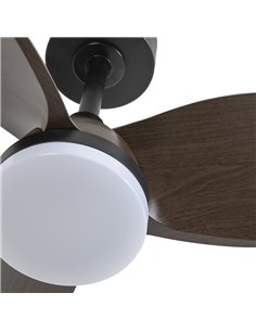 Ventilador LED Byan Mini Negro+Madera 18W 2000Lm CCT Dim 2