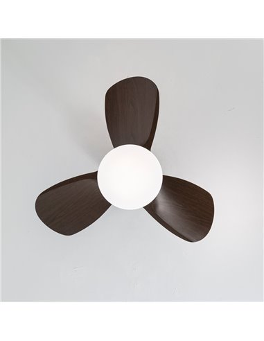 Ventilador LED Byan Mini Negro+Madera 18W 2000Lm CCT Dim