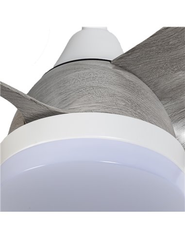 Ventilador LED Byan Mini Blanco+Ceniza 18W 2000Lm CCT Dim
