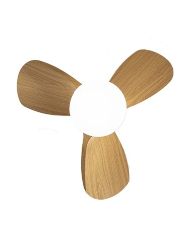 Ventilador LED Byan Mini Blanco+Madera 18W 2000Lm CCT Dim