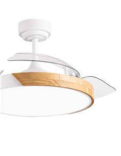 Ventilador LED aspas retráctiles Taoro Mini Blanco 46W 5520 Lm CCT 2