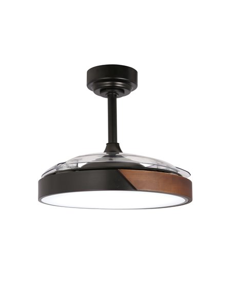 Ventilador LED aspas retráctiles Taoro Mini Negro 46W 5520 Lm CCT
