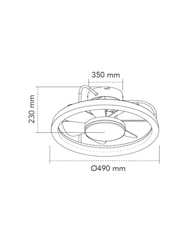 Ventilador de techo LED Strike 50W 4800Lm. CCT Dim