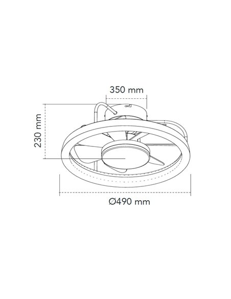 Ventilador de techo LED Strike 50W 4800Lm. CCT Dim