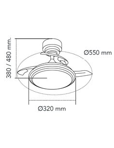 Ventilador LED Antila Mini XS RGB Negro 40W 3500Lm CCT Dim 2