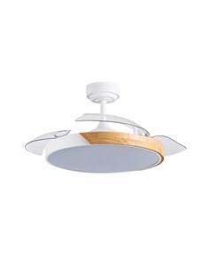 Ventilador LED aspas retráctiles Taoro Blanco 72W 7920Lm CCT