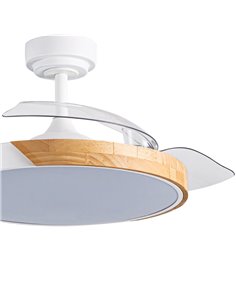 Ventilador LED aspas retráctiles Taoro Blanco 72W 7920Lm CCT 2