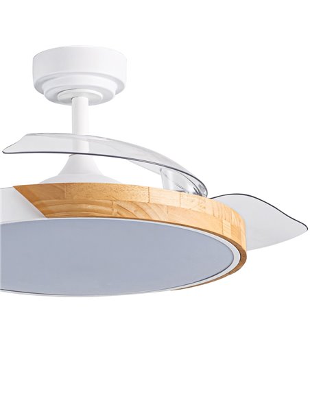 Ventilador LED aspas retráctiles Taoro Blanco 72W 7920Lm CCT