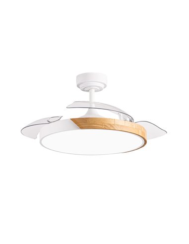 Ventilador LED aspas retráctiles Taoro Blanco 72W 7920Lm CCT