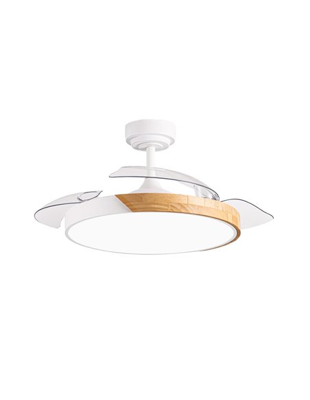 Ventilador LED aspas retráctiles Taoro Blanco 72W 7920Lm CCT