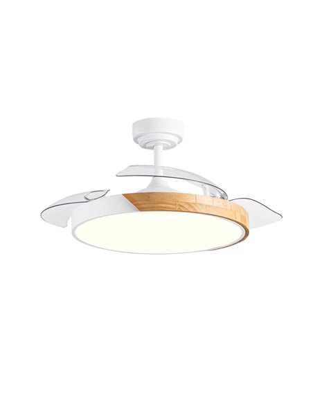 Ventilador LED aspas retráctiles Taoro Blanco 72W 7920Lm CCT