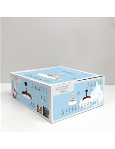 Ventilador LED aspas retráctiles Taoro Blanco 72W 7920Lm CCT