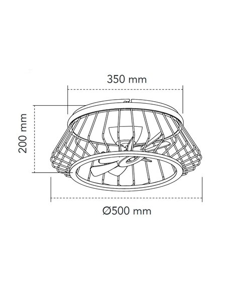 Ventilador Plafón LED Cobra Blanco 50W 4800Lm. CCT Dim