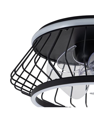 Ventilador Plafón LED Cobra Negro 50W 4800Lm. CCT Dim