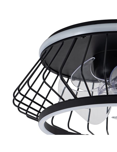 Ventilador Plafón LED Cobra Negro 50W 4800Lm. CCT Dim