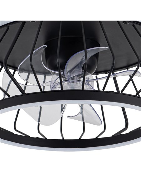 Ventilador Plafón LED Cobra Negro 50W 4800Lm. CCT Dim