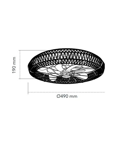 Ventilador de techo con luz Greip 4xE27