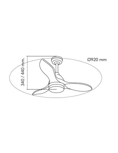 Ventilador de techo LED Beta 20W 1900Lm CCT Dim