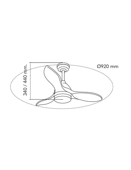 Ventilador de techo LED Beta 20W 1900Lm CCT Dim