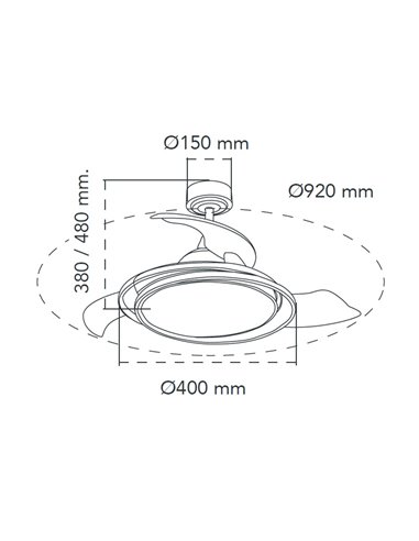 Ventilador LED Antila Mini RGB Blanco 45W 4500Lm CCT Dim