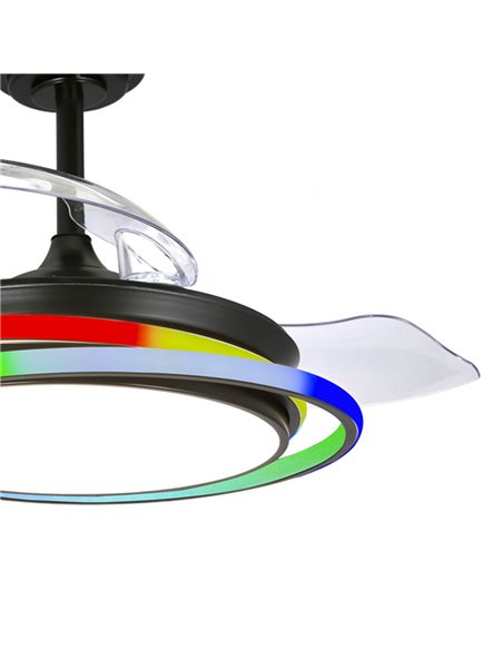 Ventilador LED Antila Mini RGB Negro 45W 4500Lm CCT Dim