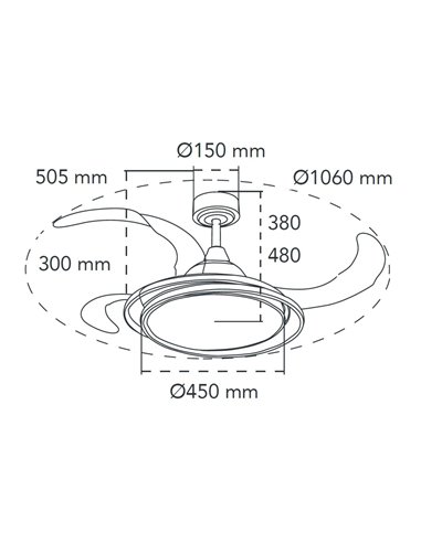 Ventilador LED Antila RGB Gris 65W 6500Lm CCT Dim