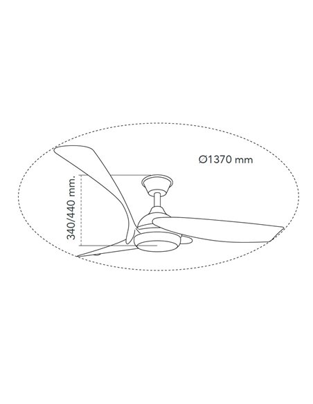 Ventilador de techo LED Enna Blanco 24W 2400Lm CCT Dim