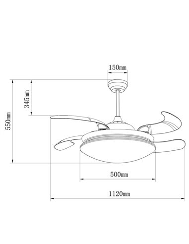 Ventilador AC Klon blanco Led 36W 4000K