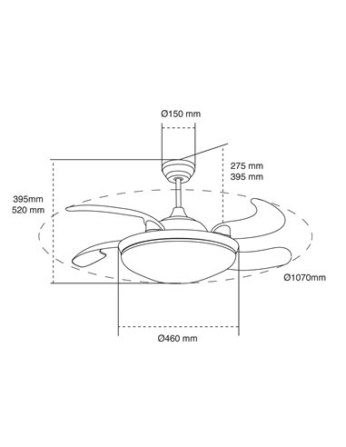 Ventilador DC María LED-CCT y Altavoz oculto