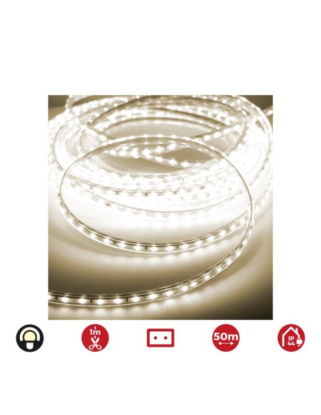 Striscia LED 50m 60 led/m 4,2w/m bianco caldo 3.200k ip44 EDM 220-240v