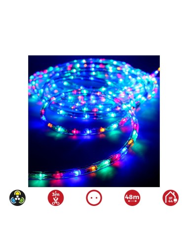 Tube LED flexible 2 voies multifonction 48m 36 leds/m multicolore ip44 EDM