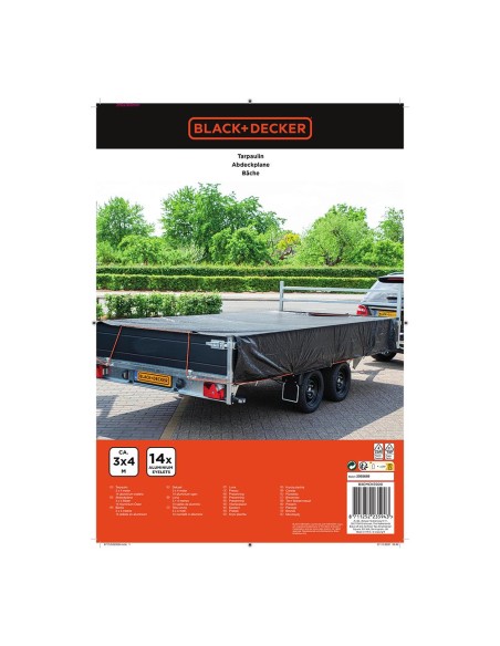 Bâche noire pour remorque 3x4m BLACK+DECKER