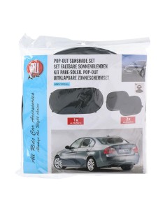 ALL RIDE black pop-out car sunshade pack