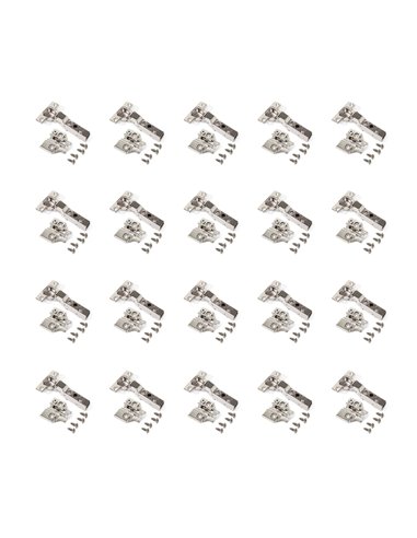 Emuca Hinge, D. 35 mm, half overlay, 100º opening, plates for screwing, 20 pcs.