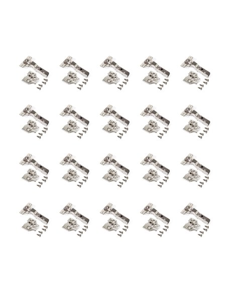 Emuca Hinge, D. 35 mm, half overlay, 100º opening, plates for screwing, 20 pcs.