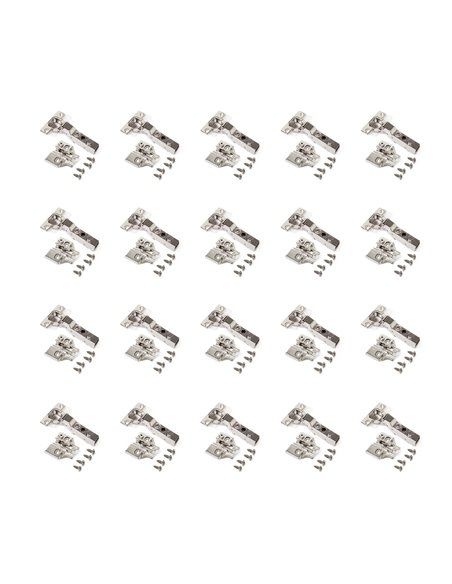 Emuca Hinge, D. 35 mm, half overlay, soft close, 100º opening, plates for screwing, 20 pcs.